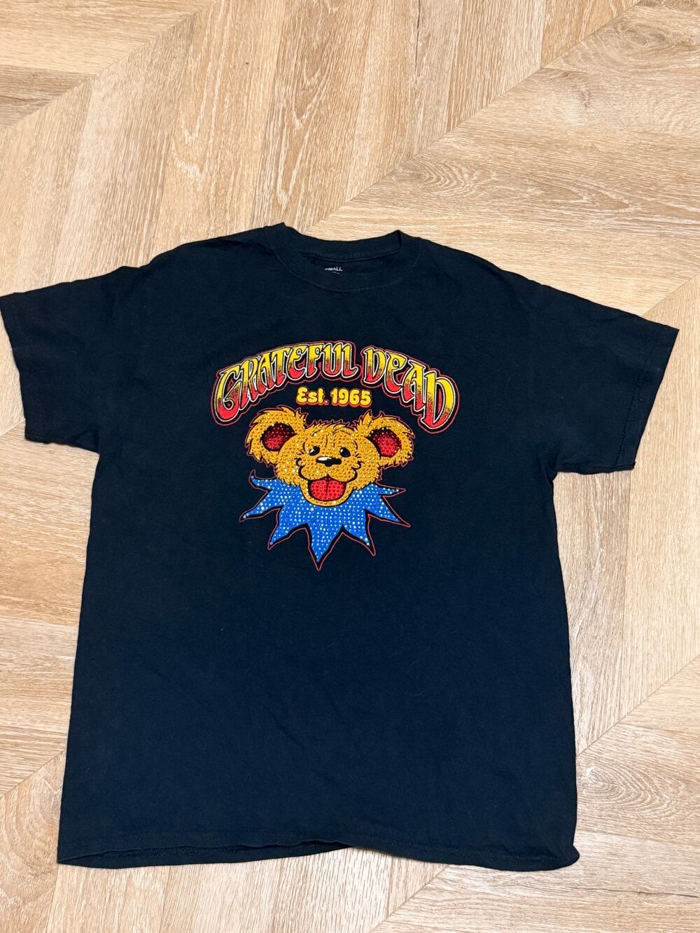 Greatful Dead Embellished T-Shirt Black